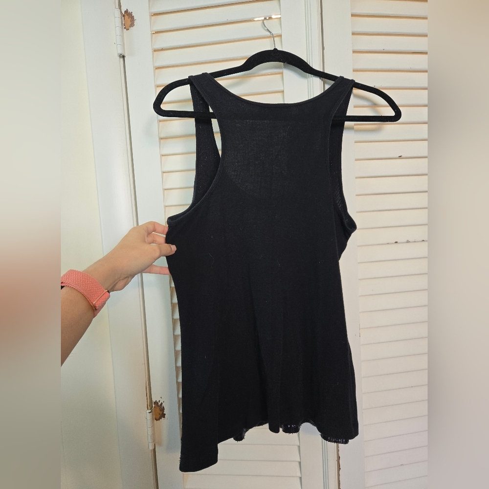 Apt. 9 Elegant Black Leopard Print Sequin Tank Top XL - Picture 2 of 5